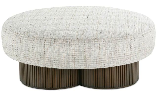 Rowe® Customizable Kindred Round Ottoman in Sesame Legs-2