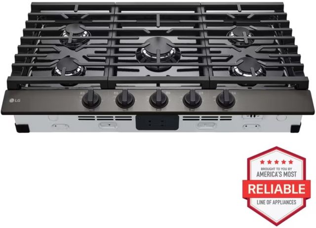 LG 36" Black Stainless Steel Gas Cooktop with UltraHeat™ Burner-1