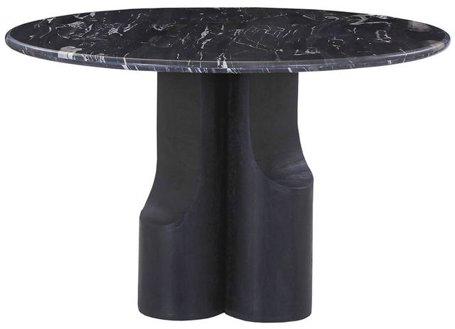 ACME Furniture Kinton Natural Marble Top Round Dining Table with Black Mercana Base-3