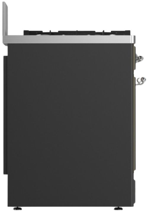 Ilve® Majestic III 30" Graphite Matte Pro Style Dual Fuel Liquid Propane Range with 5 Black Brass Burners and Chrome Trim-3