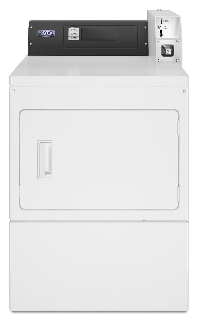 Maytag Commercial 7.4 Cu. Ft. Coin-Drop Electric Dryer - White-0