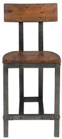 Mazin Furniture 5 Piece Holverson Rustic Brown/Gunmetal Counter Height Table-3
