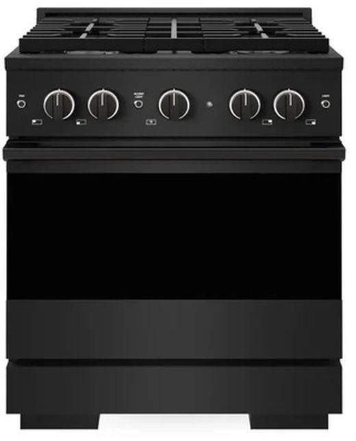 ZLINE Marino 30" Black Stainless Steel Pro Style Dual Fuel Range with 4 Burner Gas Cooktop-0
