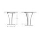 Amisco Customizable Dalia White Glass Bar Table with Metal Turnip Base-3