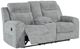 Benchcraft® Buntington Pewter Double Manual Reclining Loveseat with Console-0