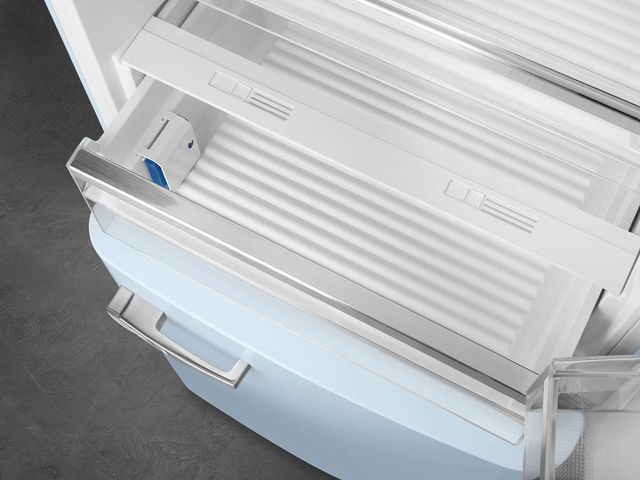 Smeg Retro Style 28 in. 18.0 Cu. Ft. Pastel Blue Bottom Freezer Refrigerator-3