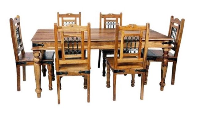 Jaipur Furniture Jali Range Dark Brown 68" Dining Table-0