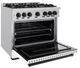 ZLINE Classic Series Autograph Edition 36" Stainless Steel Pro Style Gas Range with White Matte Door and Matte Black Accents-2