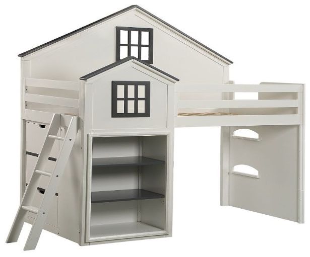 ACME Furniture Ratana Gray/White Twin Loft Bed-0