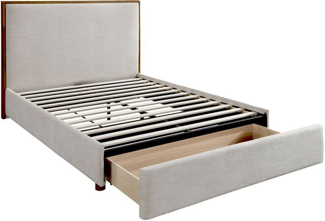 Worldwide Homefurnishings Inc. Andover Oat 60" Queen Platform Bed with Drawer-0