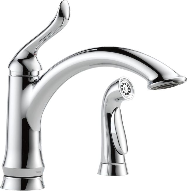 Delta Linden™ Chrome Single Handle Kitchen Faucet with Spray -0