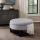 Olliix by Madison Park Miller Light Grey Round Storage Ottoman-3