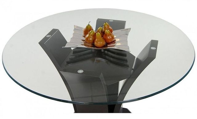 Homelegance® Daisy Glass Top 54" Round Counter Height Table with Espresso Base-3