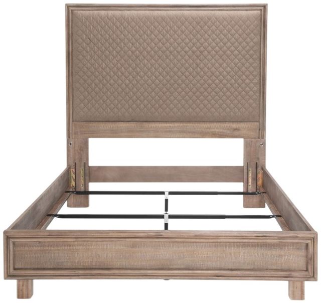 Michael Amini® Hudson Ferry Autumn Bronze/Driftwood California King Upholstered Panel Bed-2