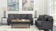 Elements International Abby Heirloom Charcoal Loveseat with Pillows-3