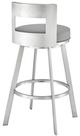 Armen Living Flynn Brushed Stainless Steel/Light Gray 26'' Bar Stool-2