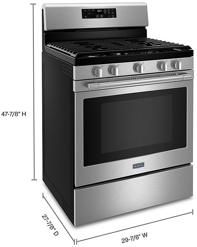 Maytag® 30" Fingerprint Resistant Stainless Steel Freestanding Gas Range with Air Fryer-6
