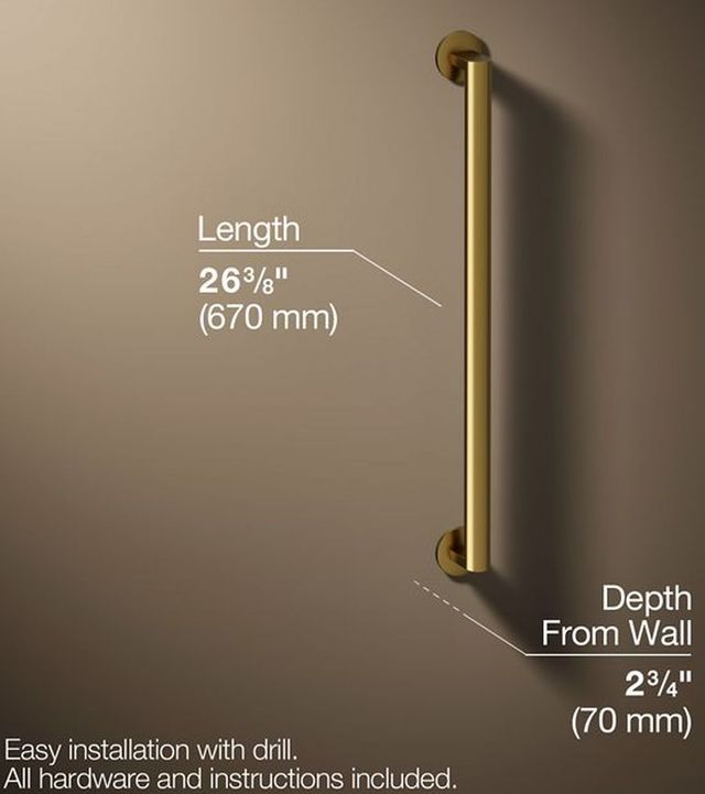 KOHLER® Components® Vibrant Brushed Moderne Brass 24" Grab Bar-1