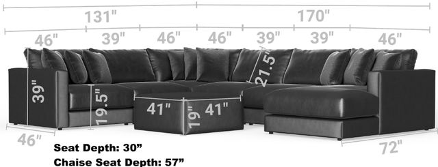 Jackson Furniture Remington 7-Piece Slate L-Shape Sectional and Chaise-2