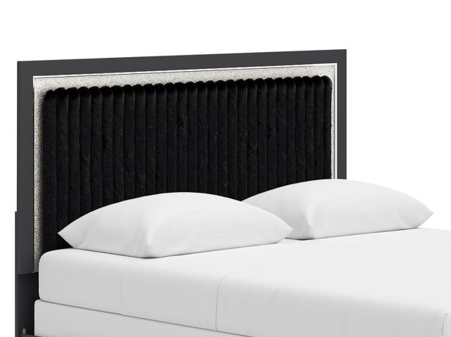 Signature Design by Ashley® Zuraleus Black Upholstered Queen Panel Headboard-0