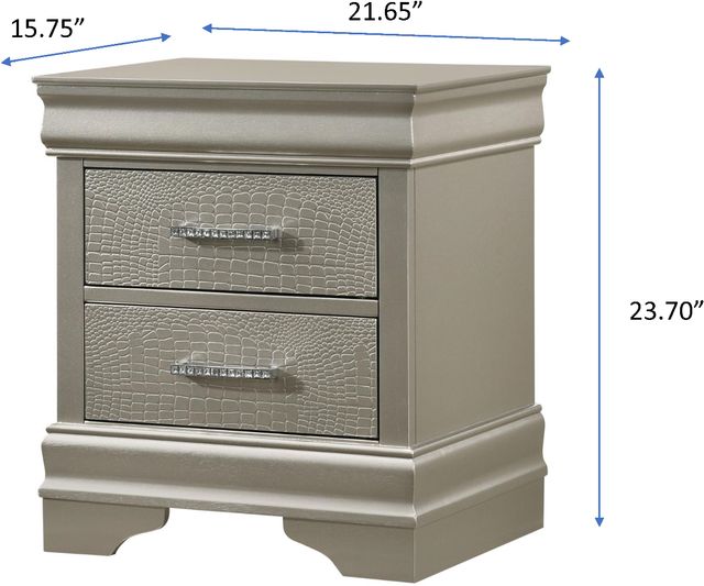 Crown Mark Amalia Silver Nightstand-2