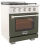 Kucht Professional KFX Series 30" Stainless Steel Pro Style Propane Gas Range with Olive Green Door and True Simmer Burners-1