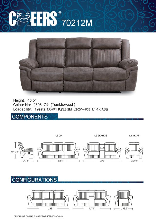 Cheers Manwah Cowboy Glider Recliner-1