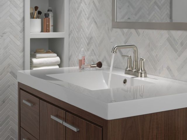 Delta Saylor® Stainless 7" 2-Handle Centerset Bathroom Faucet-1