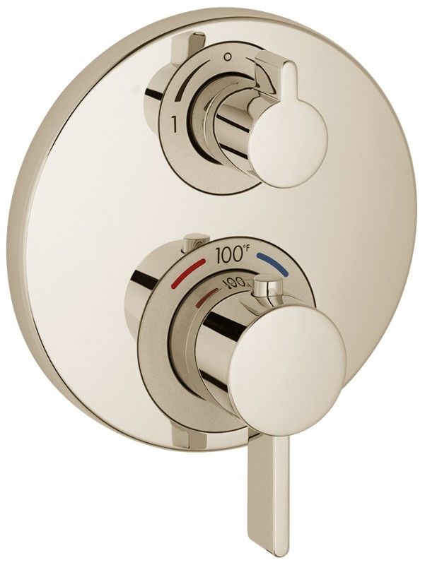 Hansgrohe Ecostat S Polished Nickel Thermostatic Trim with Volume Control-0