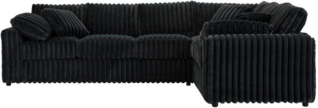 Hughes Furniture® 24550 2-Piece Mondo Black Curved Sectional-0