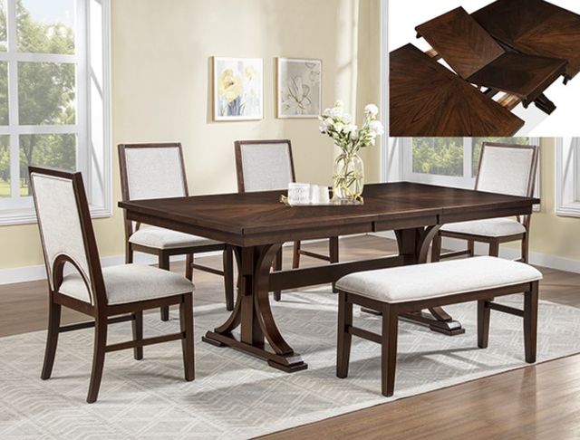 Crown Mark Hamil Brown/White Dining Side Chair-1