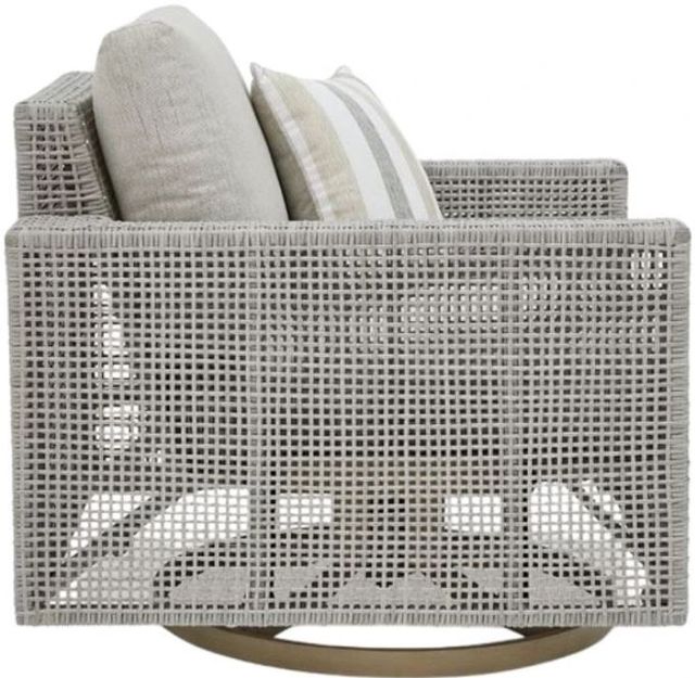 Signature Design by Ashley® Seton Creek Beige/Gray Wicker Outdoor Swivel Lounge with Cushions-2