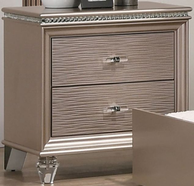 Furniture of America® Allie Rose Gold Nightstand-0
