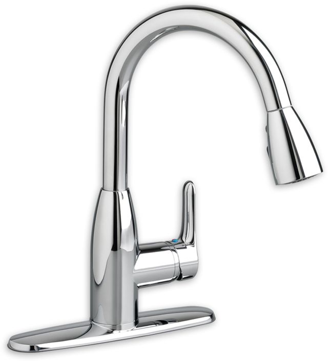 American Standard Colony Soft Polished Chrome One Handle High Arc Pull Down Kitchen Faucet-0