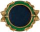 A & B Home Gold/Green Round Tray-1