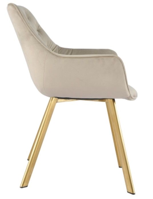 Mazin Furniture Ayami Beige/Gold Dining Arm Chair -2