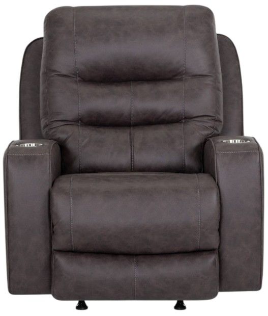 Franklin™ Aspen Duvall Gunmetal Fabric Power Rocker Recliner-3
