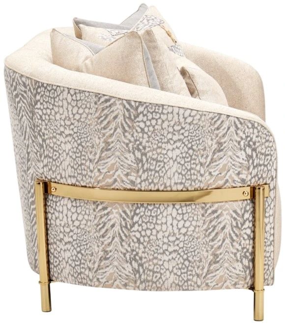 Michael Amini® Lisbon Beige/Gold/Gray Loveseat-2