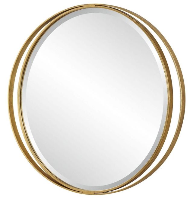 Uttermost® Rhodes Metallic Gold Round Mirror-0