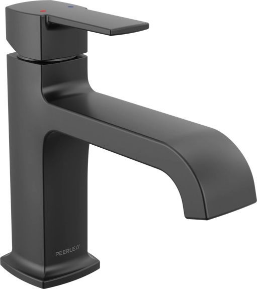Peerless Ezra® Matte Black Single Handle Curved Spout Lavatory Faucet-0