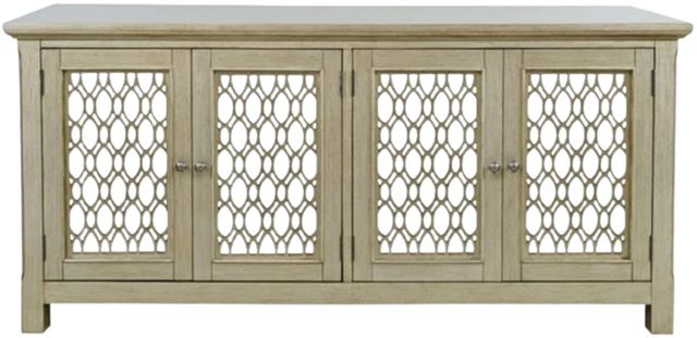 Jofran Inc. Isabella Champagne 69" Mirrored Accent Cabinet-3
