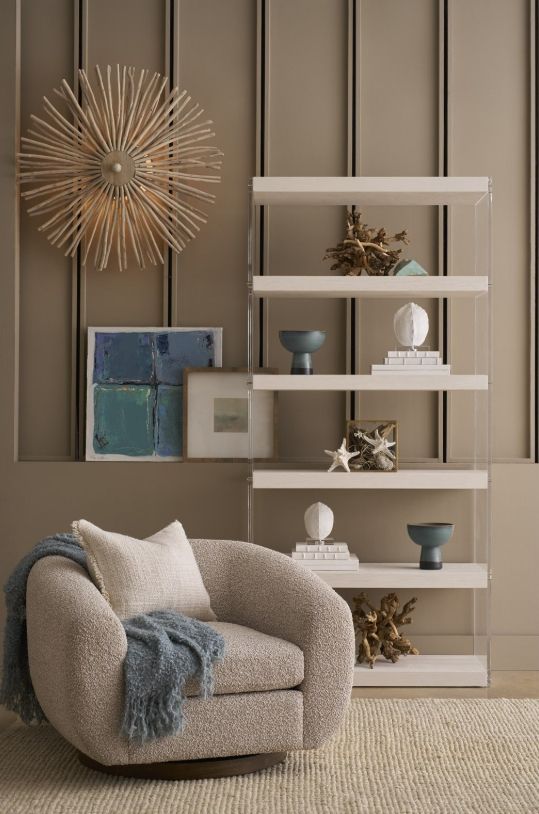 Universal Explore Home™ Oasis White Sandblasted Quartered Pine Shoreline Etagere-3