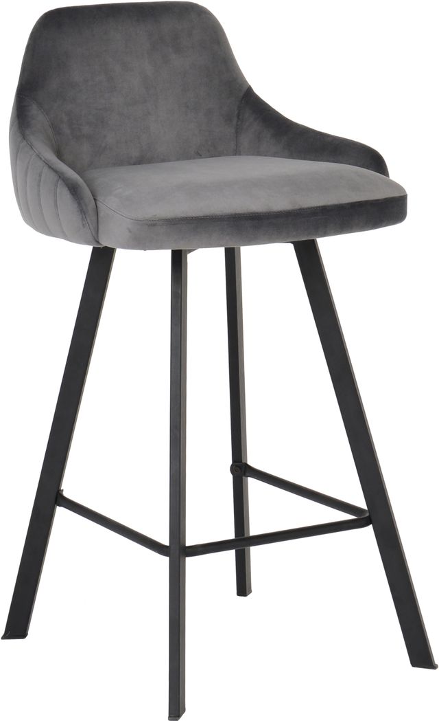 Meridian Furniture Viviene Gray Velvet Counter Stool-0