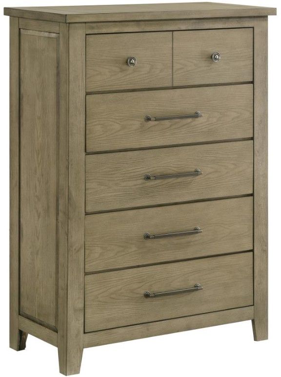 Coaster® Hazlewood 66" 5-Piece Vineyard Oak Queen Panel Bedroom Set-2