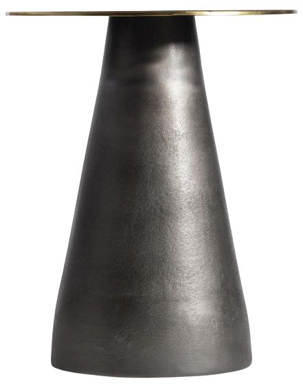 Bernhardt Alto Bernhardt Interiors Antique Brass Accent Table with Black Nickel Base-1
