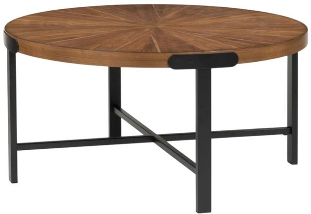 Signature Design by Ashley® Crosstrail 3-Piece Brown Occasional Table with Dark Bronze Base Set-1