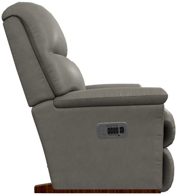 La-Z-Boy® Reed Putty Leather Power Rocking Recliner with Headrest and Lumbar-3