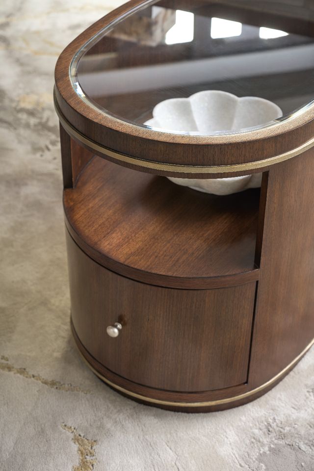 Hooker® Furniture Melange Contours Dark Walnut Side Table-4