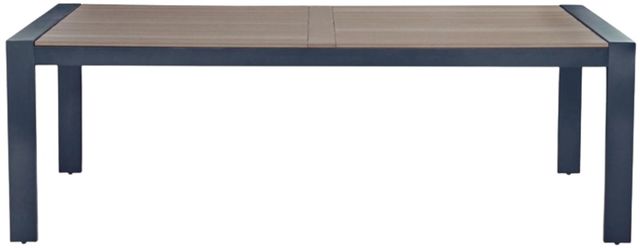 Signature Design by Ashley® Mabry Shores Driftwood Aluminum Outdoor Dining Table with Navy Blue Base-2