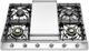 Ilve Nostalgie II 36” Stainless Steel Gas Cooktop with 6 Burners, Griddle and Chrome Trim-1